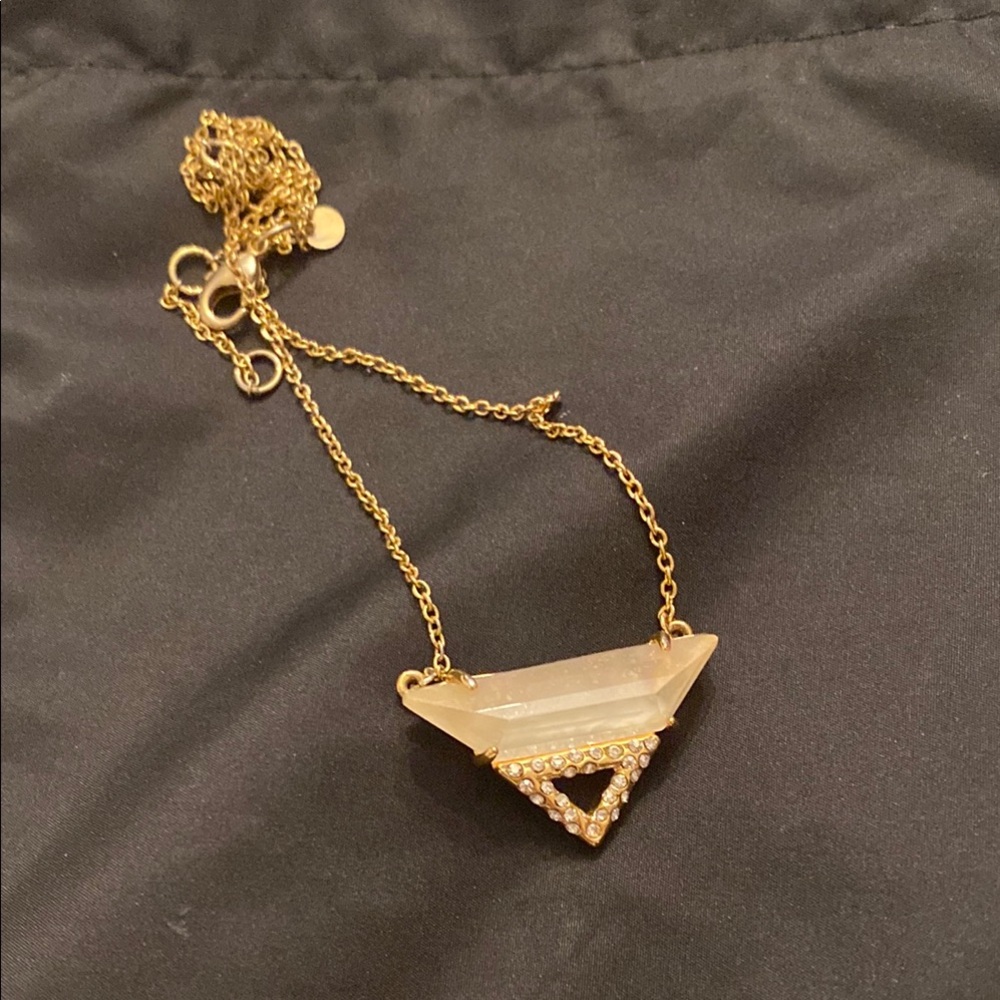 Alexis Bittar Gold Lucite Triangle Pendant Necklace